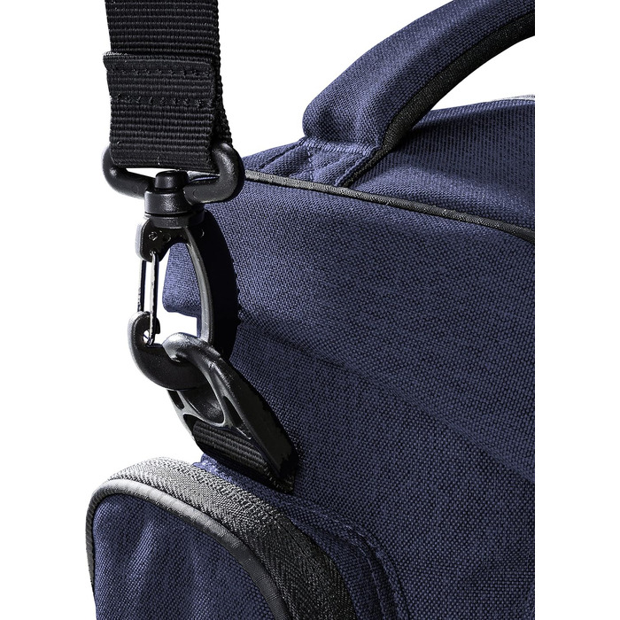 Сумка для камери Mantona Premium - підходить для камер DSR та DSM з об'єктивом (з пилозахистом, м'яким ремінцем, блискавкою, регульованим внутрішнім відділенням) (L, Синій)