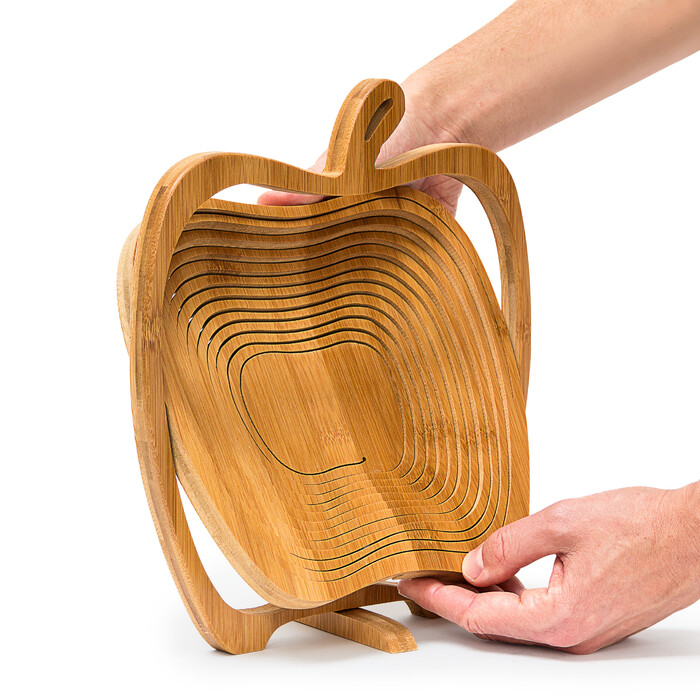 Relaxdays Collapsible Apple Basket made of Bamboo