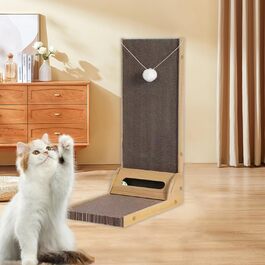 Ліжко для кота на батарею, грілка для кота, підвісне ліжко для кота, ліжко-грілка для кота, ліжко для кота з м'яким плюшевим покриттям, складане ліжко-гамак для кота на батарею, сірий колір 45x30 см (когтеточки для кота коричневого кольору)