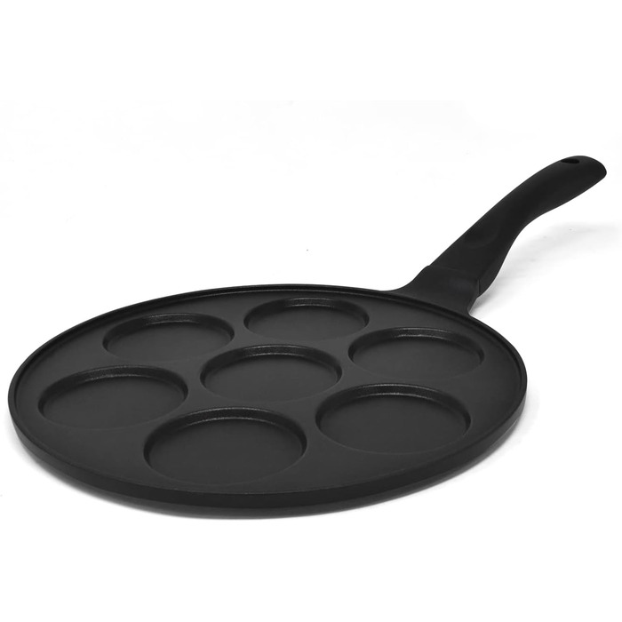 Млинцева сковорода Joeji's Kitchen на 7 млинців, антипригарна, алюмінієва, 26,5 см, для індукції, універсальна для панкейків, яєць та млинців