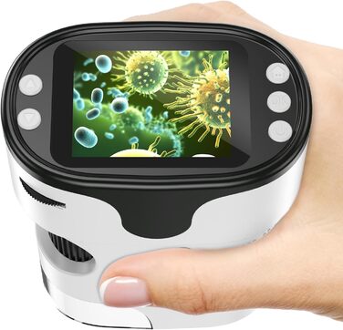 Дитячий цифровий мікроскоп 1000X Handy з 4K екраном 2.0', USB, для дітей 4-12 років, набір для науки, з предметними скельцями