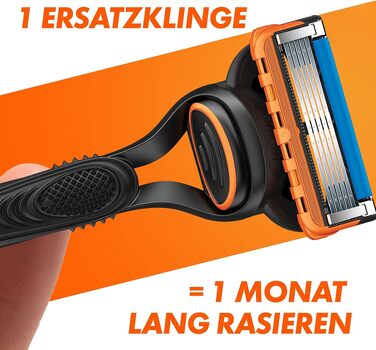 Бритва Gillette Fusion5 для чоловіків, металевий корпус, чорна (1 бритва + 4 змінні касети)