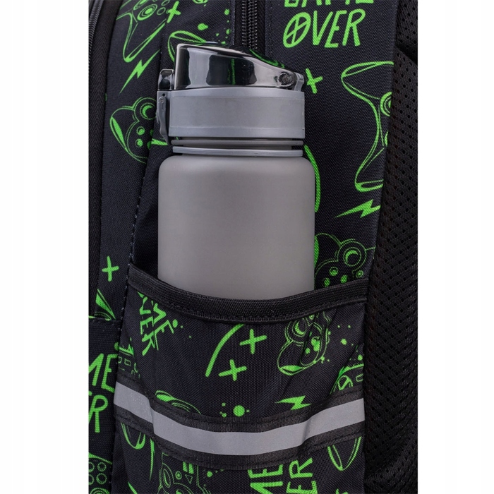Багатовідсіковий шкільний рюкзак CoolPack, чорний з зеленим, 21 л