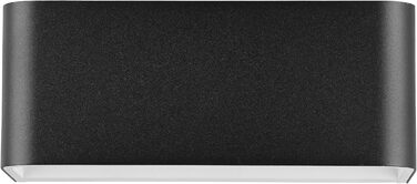EGLO LED Wall Lamp Sania 5, 1-light wall lamp modern, minimalist, wall lighting made of metal in white, plastic in satin finish, LED bathroom lamp warm white, IP44 (20 cm, black)