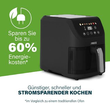 Фритюрниця Princess Slim Airfryer 5 л, 1500 Вт, тиха (55 дБ), компактна без масла, 8 програм, антипригарне покриття
