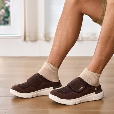 Домашні тапочки для чоловіків FitVille з широкою колодкою, зручні та з підтримкою склепіння стопи, розмір 41-50 (42 EU, коричневі)