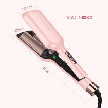 Welleneisen PARWIN PRO Meerjungfrau 32MM - Створювач хвиль для волосся, великі локони, регулювання температури