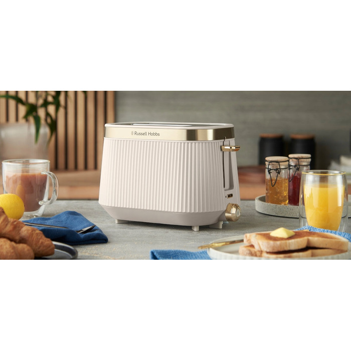 Тостер Russell Hobbs Bronte 26761-56, Кремово-бежевий/Коричневий, 980 Вт