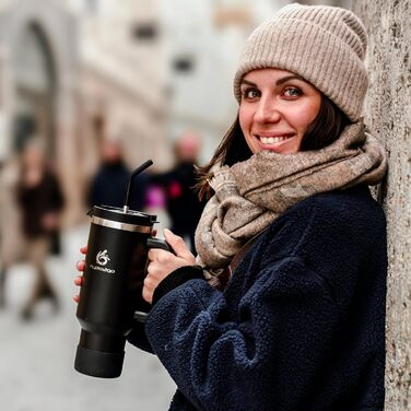 Термокружка Hydro2Go з трубочкою – BPA-free, придатна для миття в посудомийній машині – 10 годин гаряча/12 годин холодна – термокружка To-Go (1200 мл, Earth)