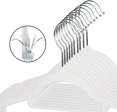 Набір вешалок для одягу SVITA (10 шт.) - вешалки для костюмів, антиковзаючі, з оксамиту, білі