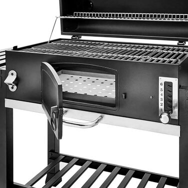 Гриль TAINO Hero XXL з кришкою, коптильня, вугільний BBQ, стійка для гриля, чохол