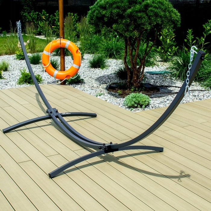 Стійка для гамака Go Garden, сіра, двомісна, до 250 кг, 378 см