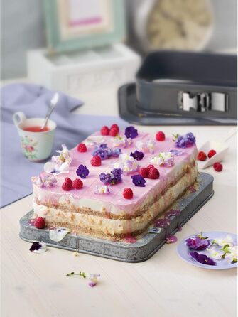 Original Kaiser La Forme Plus Springform Rectangular 35 x 24 cm, Rectangular Baking Pan, Cake Pan with Enamel Base, Cut-Resistant, Tiramisu Pan Non-Stick Coated, Cut-Resistant