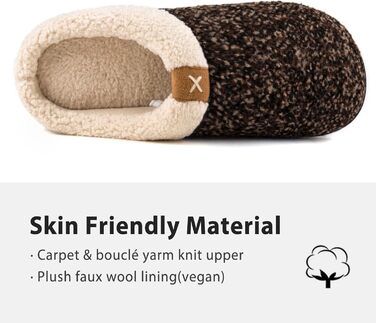 Чоловічі тапочки ULTRAIDEAS з плюшем, теплі зимові тапочки з підкладкою, що нагадує вовну, зручні тапочки з піною Memory Foam, неслизька гумова підошва, для дому та вулиці (40/41 EU, Коричневі)