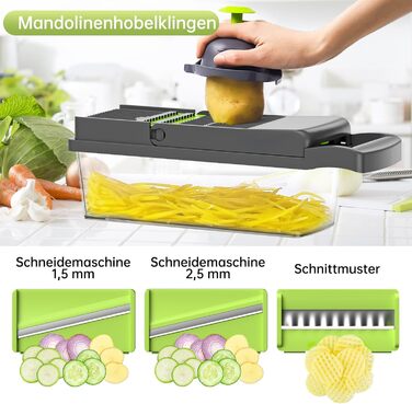 Набір для нарізки овочів Aliansheng 14 в 1: нарізник, кубик-нарізник, тертак для овочів та фруктів