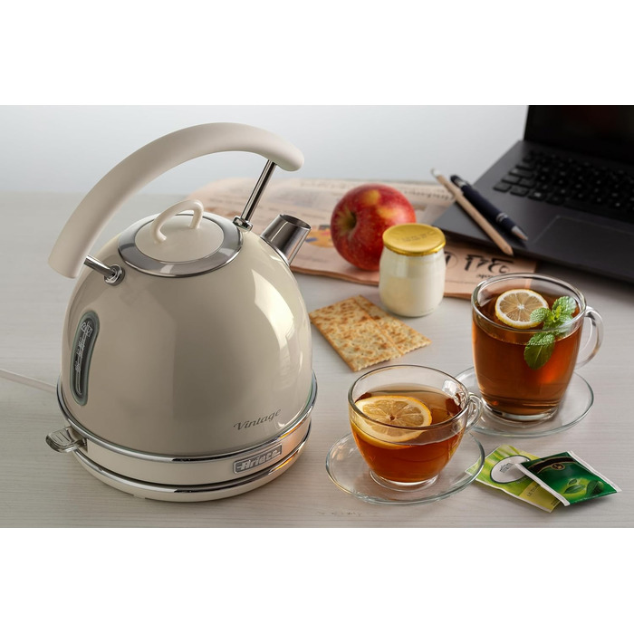 Ariete Vintage Electric Kettle - 1.7L, 2000W - Green/Beige