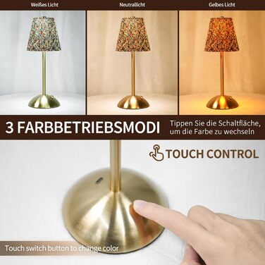 Світлодіодний настільний світильник бездротовий з димером, 3 режими кольору, акумуляторна лампа на стіл Kunterbunt B (2 шт.) для спальні, ресторану, читання