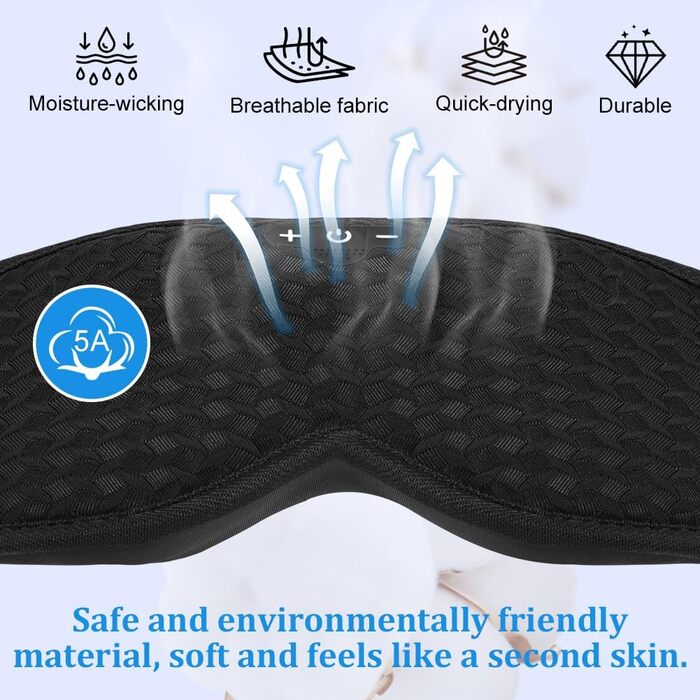 3D Маска для сну з навушниками Bluetooth V5.4: Комфортний сон, подорожі, релакс