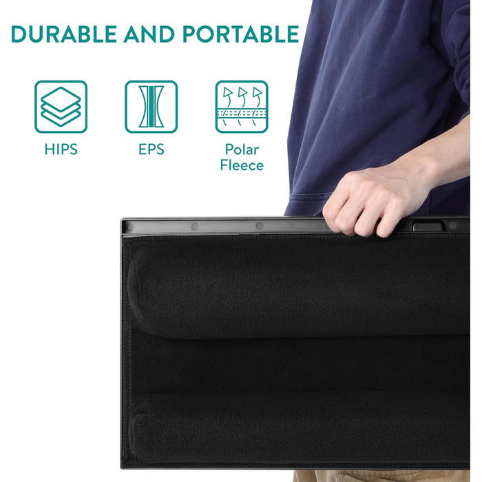 Підставка для ноутбука Navaris з пластику - для ліжка, дивана, планшета. 37,6x28x5,8 см. Підставка-подушка для ноутбука, 8 рівнів, з підкладкою для миші (Чорний)