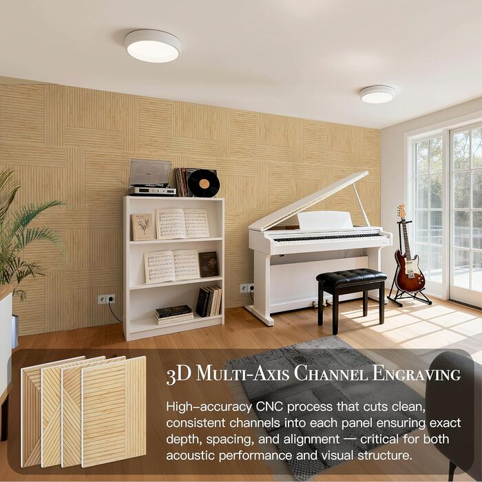 Акустичні настінні панелі Soon Global для звукоізоляції, декоративні звукопоглинаючі панелі, колір Блакитно-зелений Аура, 121,9 x 81,3 см