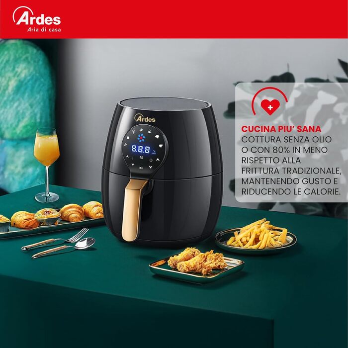 Фритюрниця Ardes Eldorada Maxi AR1K33 - 5л, чорна, з цифровим дисплеєм та таймером