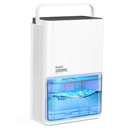 EasyAcc Електричний осушувач повітря 2000мл, продуктивність 500-650мл/день, 3 режими, автоматичне відтанення, LED-підсвітка 7 кольорів, автовимкнення, для приміщень до 20 м²