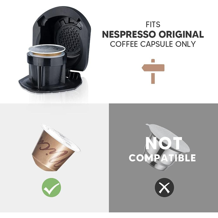 RECAFIMIL Адаптер для капсул Nespresso, багаторазовий конвертер для кавових капсул, тримач, сумісний з Genio S/Piccolo XS