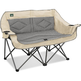 Розкладний диванчик для кемпінгу Northroad на 2 особи, портативний, з підстаканниками та тримачем для келихів, бежевий