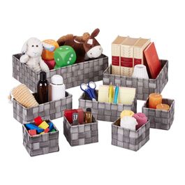 Relaxdays 8-Piece Woven Storage Basket Set