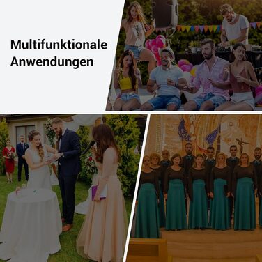 TONOR Бездротовий мікрофонний набір 4 шт. з 4 каналами, динамічний, з приймачем, радіус дії 60м, для караоке, співу, вечірок, сцени (сірий)