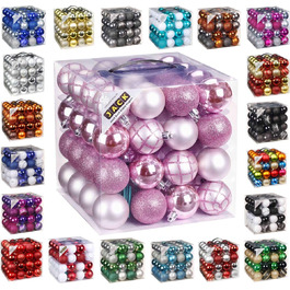 Набір прикрас на ялинку 64 шт. 6 см, рожеві, пластикові, Inge-Glas