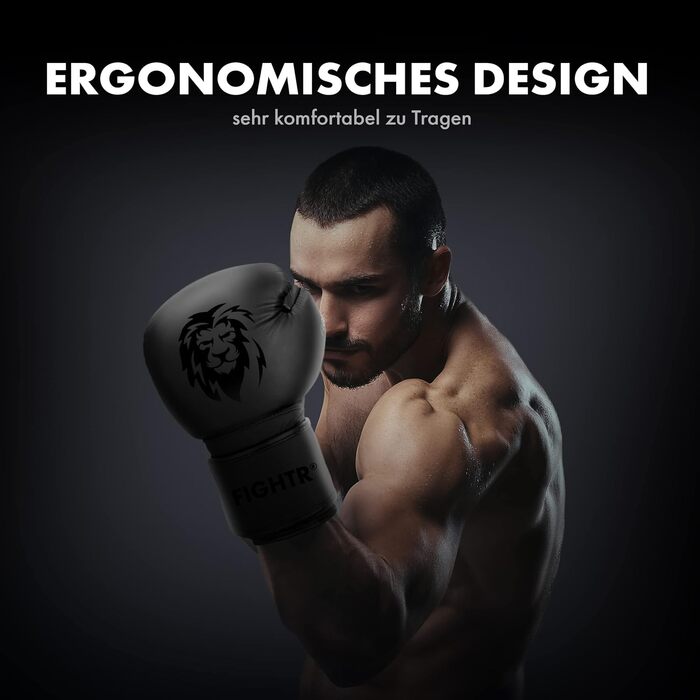 Боксерські рукавички FIGHTR® Pro з натуральної шкіри | чоловічі та жіночі | для боксу, MMA, муай-тай, кікбоксингу та єдиноборств | 10, 12, 14, 16 oz | з сумкою 16 oz All Black