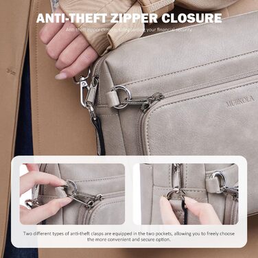 Сумка жіноча через плече MUIIKOLA кросбоді, екошкіра, бежево-сіра, з регульованим ремінцем