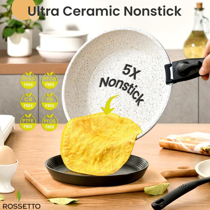 Набір посуду STONE B-23 (23 предмети) з керамічним покриттям, знімні ручки, індукція, сумісний з духовкою, для дому та кемпінгу