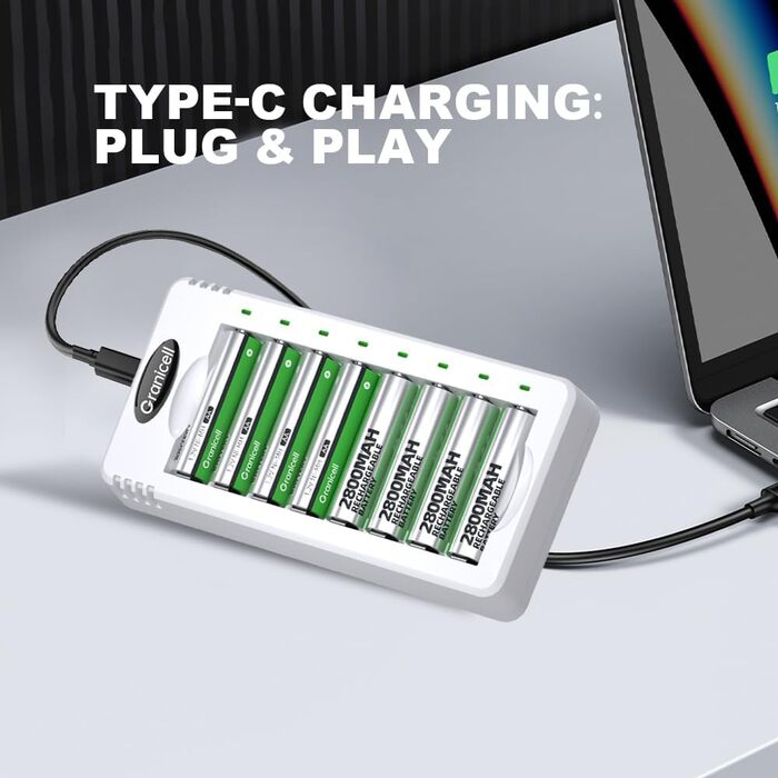 Зарядний пристрій AA + 4 x 2800mAh акумулятори AA 1.2V - Зарядний пристрій для акумуляторів NI-MH