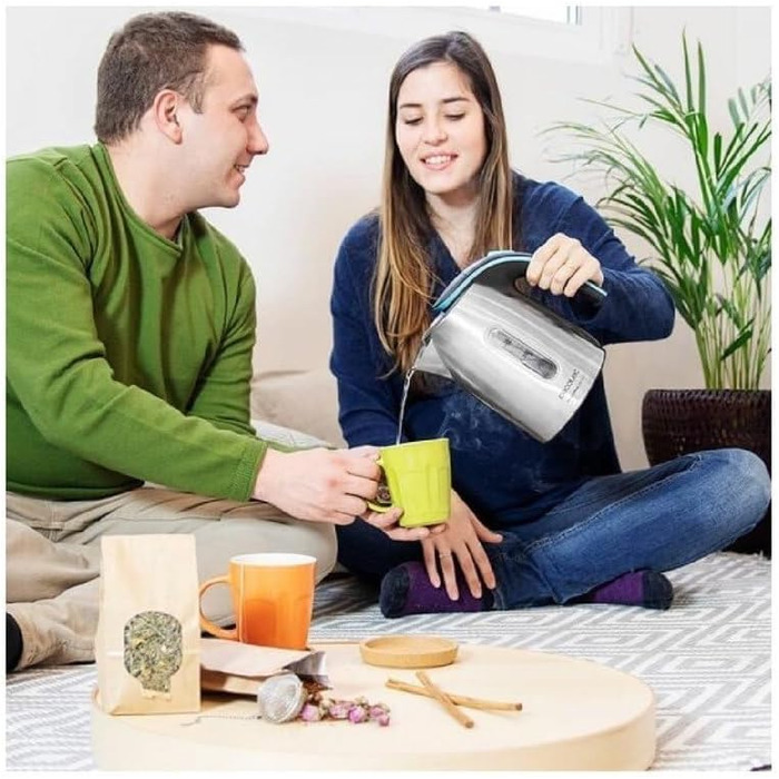 Електричний чайник Cecotec ThermoSense 1.2 л, бездротовий, з нержавіючої сталі, знімний фільтр від накипу