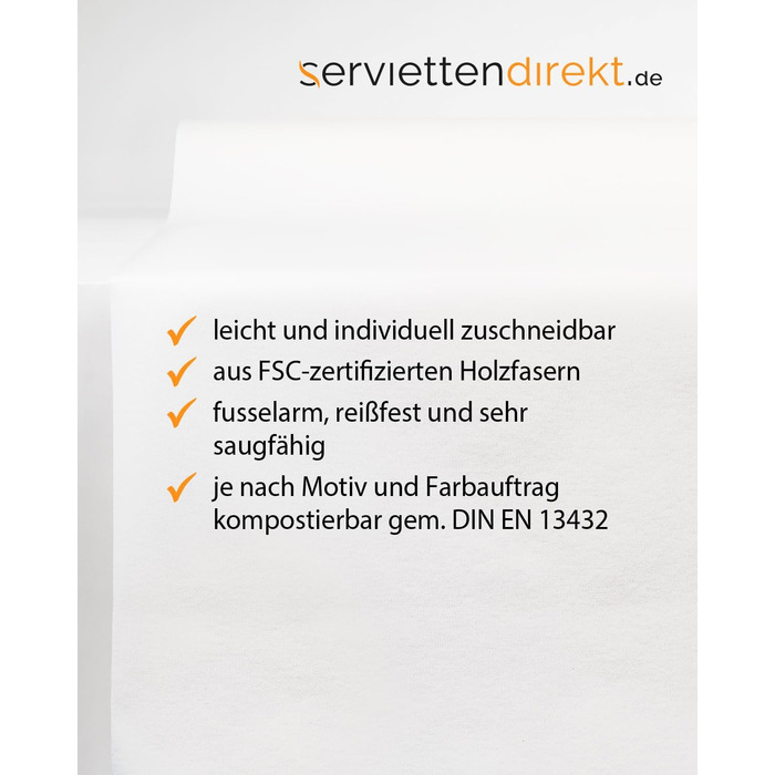 serviettendirekt.de EVERYTHING FOR THE LAID TABLE Airlaid Tablecloth Roll, 118 cm x 25 m 1 piece/roll Roll goods Tablecloth Table linen Meterware on a roll (White)