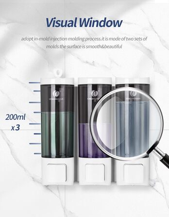 Ручний дозатор мила CHUANGDIAN, настінний, 200 мл, білий (трійка білий)