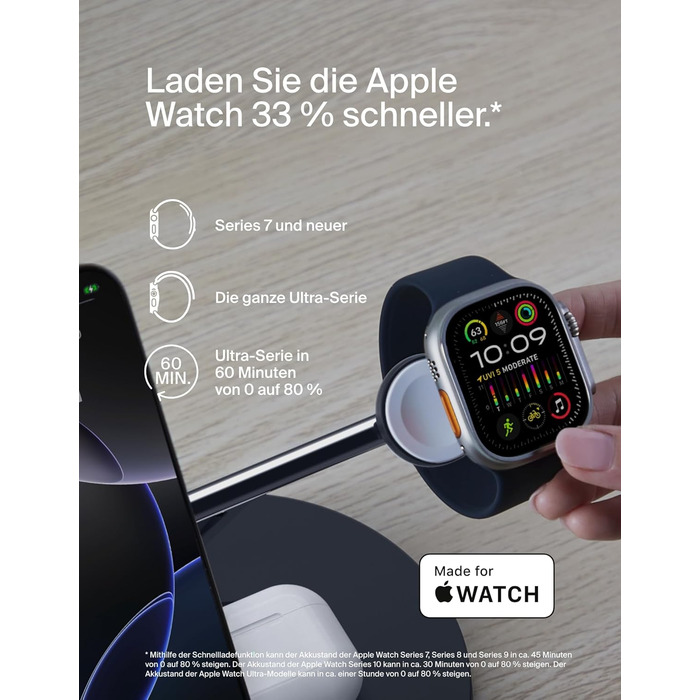 Belkin MagSafe 3-в-1 Бездротова Зарядка 15W для iPhone, Apple Watch та AirPods (Чорний)