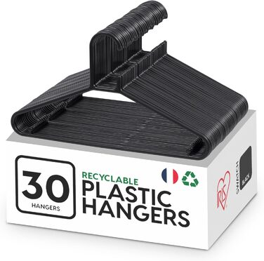 Набір з 30 чорних вішалок для одягу Iris Ohyama CHM-39, 39 см, пластик
