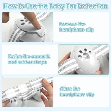 Навушники-затискачі для малюків 2-в-1, сірі. Захист від шуму, регульовані, для дітей до 48 місяців. Ідеально для повсякденного використання та заходів