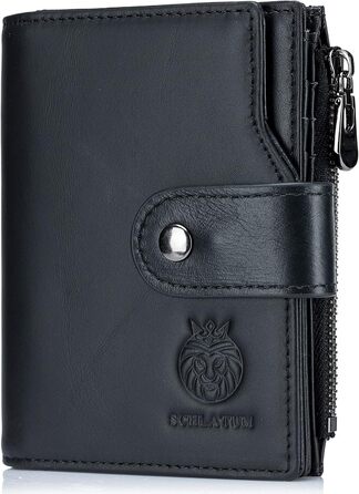 MsiDtsoy Leather Wallet for Men, with RFID Protection, Genuine Leather Wallet for Men, Wallet, Purse, Leather Wallet in Portrait Format, Vintage Genuine Leather Wallet with Gift Box