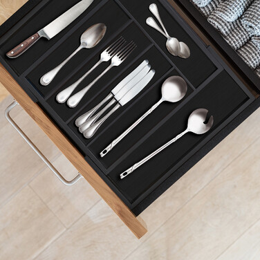 Relaxdays Extendable Bamboo Cutlery Box