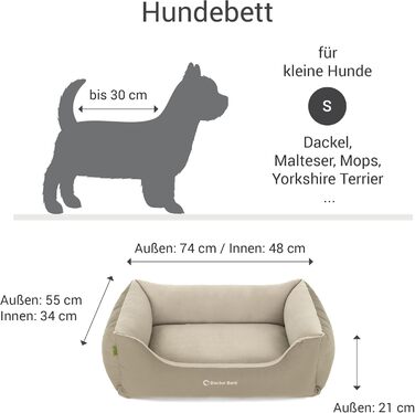 Крісло-ліжко для собак Doctor Bark - GreenLabel (S, 74x55 см) - м'яке, зручне, зелено-коричневе