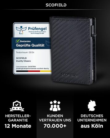 Сліма-гаманець SF SCOFIELD Duality Magflip з RFID захистом та монетницею, вуглецевий матовий чорний, картхолдер для чоловіків на 9-10 карт