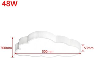 HENGMEI 48W LED Ceiling Light Dimmable with Remote Control, Ultra-Thin Creative Cloud Kids Lamp, Boys and Girls Bedroom Ceiling Light