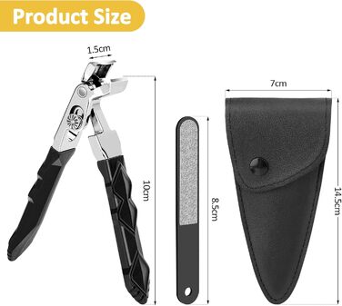 Кусачки для нігтів Nagel з ергономічною ручкою для педикюру, широка голівка, для літніх людей, преміум сталь для чоловіків та жінок