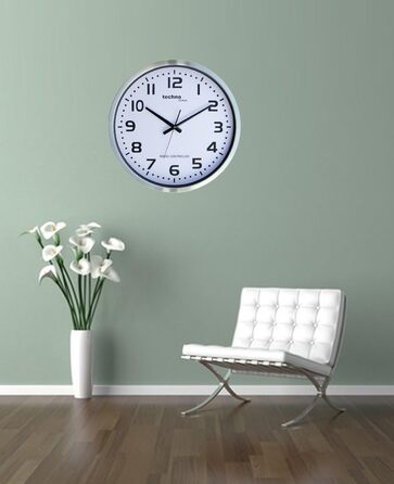 Technoline, WT 8995 Jumbo Funk Wall Clock, Ø 50cm, Metal Frame, Silver