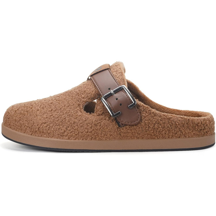 Тапочки халатні жіночі та чоловічі, зимові, з підкладкою з поліру, теплі, зручні, халатні, домашні пантолетки, сапожки для саду, шльопанці, черевики з поліру (42 EU, Коричневий)