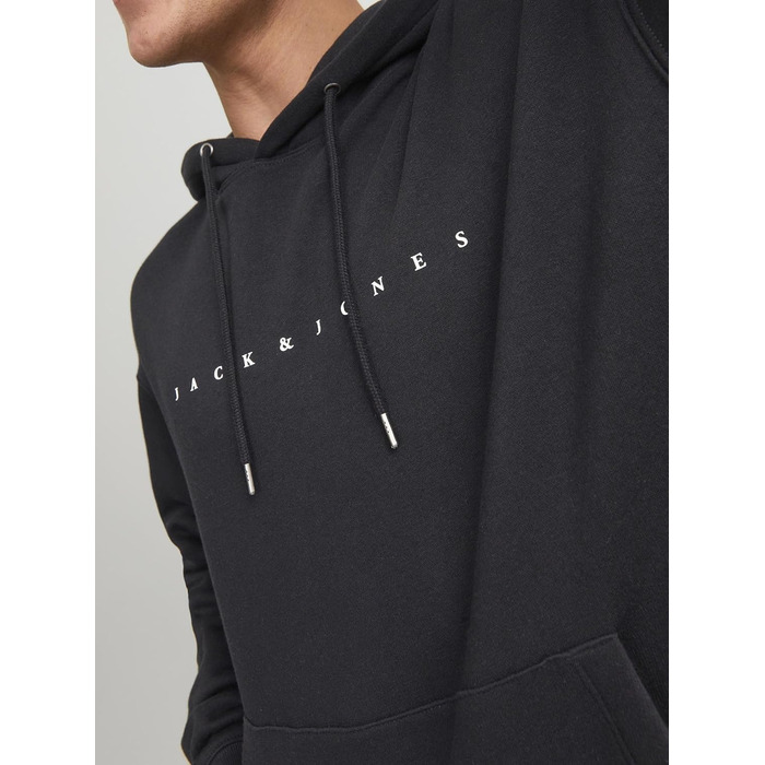 Чоловічий худі Jack & Jones JJestar JJ Sweat Hood, Relaxed Fit, чорний